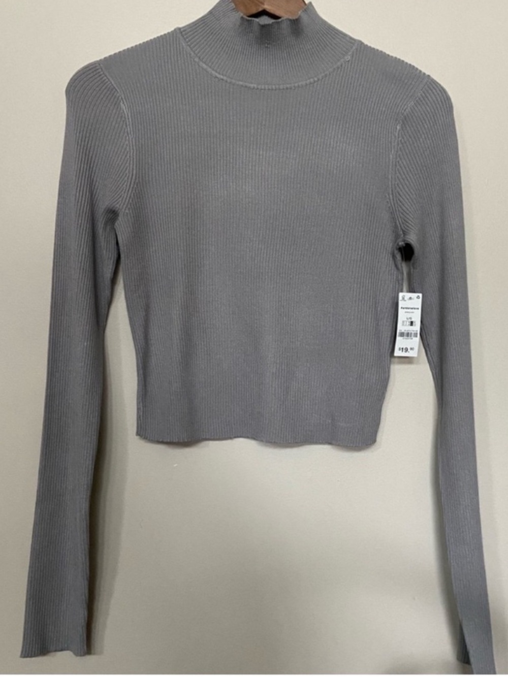 Ardene, grey ribbed crop top